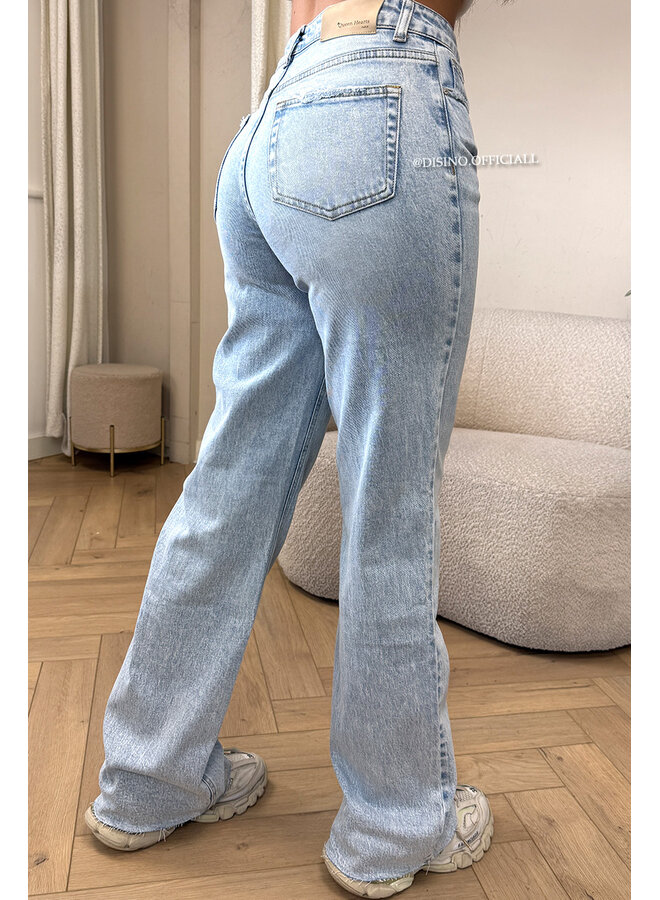 LIGHT BLUE - 'VANCOUVER' - STRETCH EXTRA LONG WIDE LEG JEANS