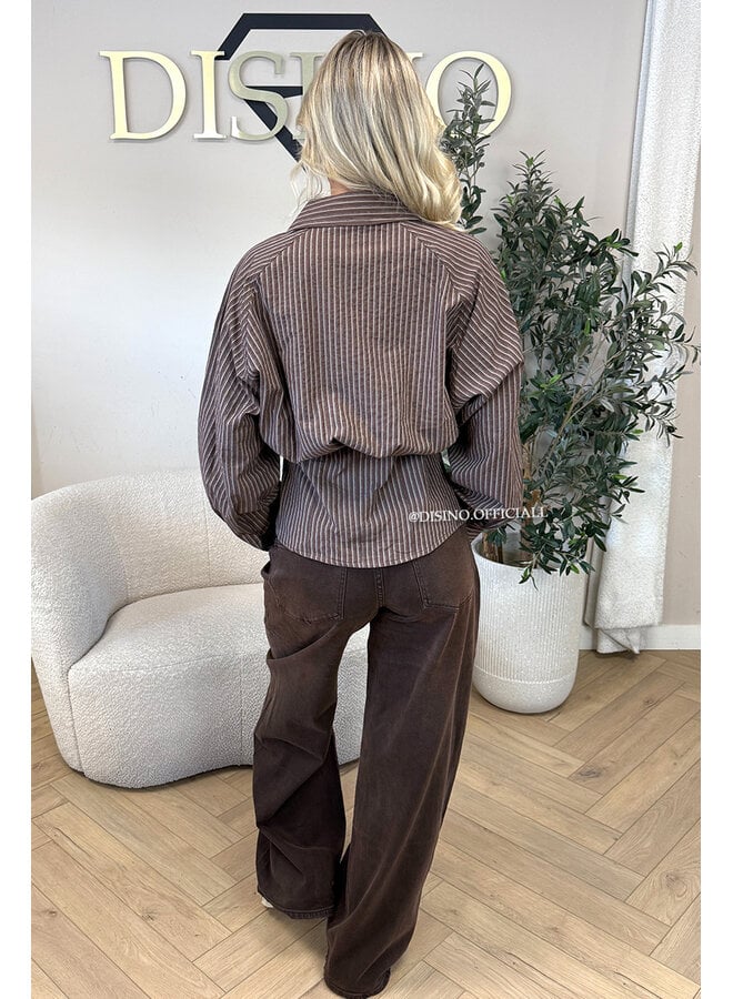 CHOCO - 'VIVIAN BLOUSE' - SNATCHED STRIPED BLOUSE