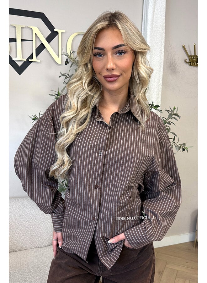 CHOCO - 'VIVIAN BLOUSE' - SNATCHED STRIPED BLOUSE