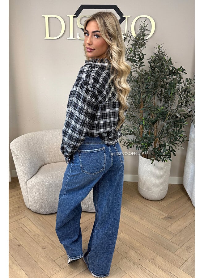 DARK BLUE - 'MANILA JEANS' - BAGGY FIT STRETCH JEANS