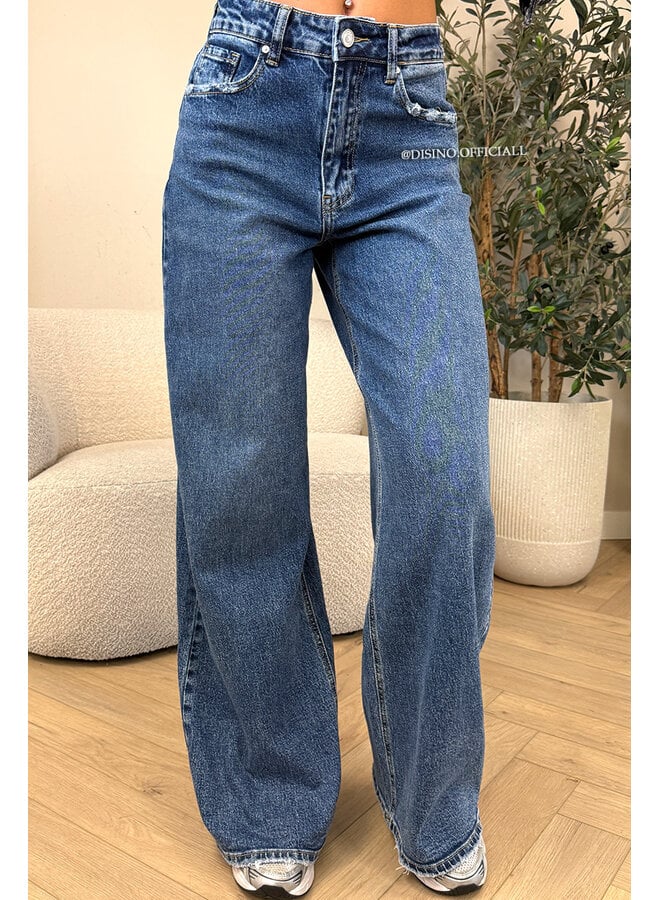 DARK BLUE - 'MANILA JEANS' - BAGGY FIT STRETCH JEANS
