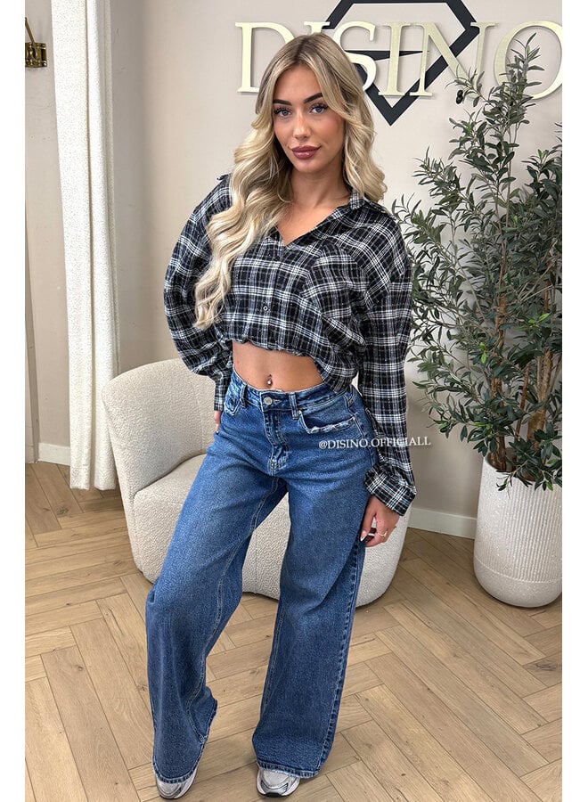 DARK BLUE - 'MANILA JEANS' - BAGGY FIT STRETCH JEANS