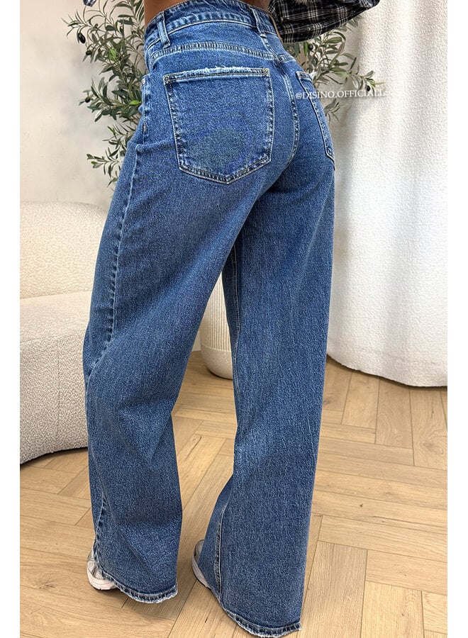 DARK BLUE - 'MANILA JEANS' - BAGGY FIT STRETCH JEANS