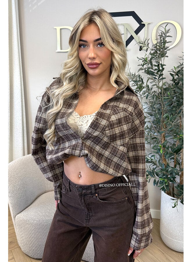 CHOCO - 'MAUREEN BLOUSE' - DIAMONDS ALL OVER OVERSIZED CHECKED BLOUSE