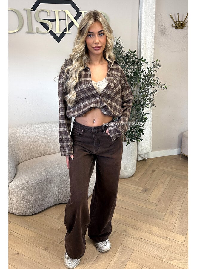 CHOCO - 'MAUREEN BLOUSE' - DIAMONDS ALL OVER OVERSIZED CHECKED BLOUSE