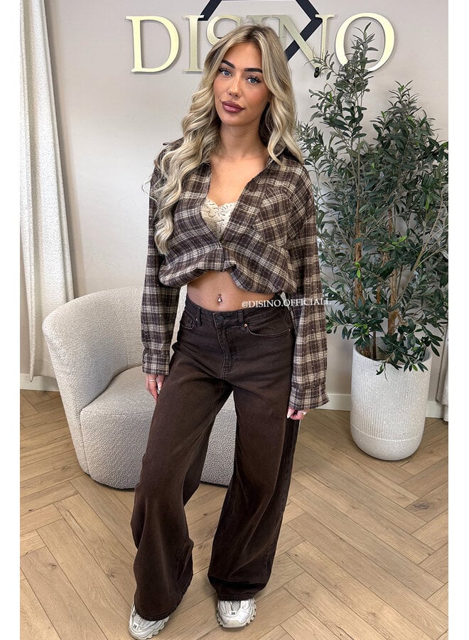 CHOCO - 'MAUREEN BLOUSE' - DIAMONDS ALL OVER OVERSIZED CHECKED BLOUSE