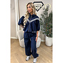 NAVY BLUE - 'ADRIA SET' - STRIPED JACKET + JOGGER SET