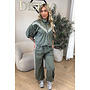 GREEN - 'ADRIA SET' - STRIPED JACKET + JOGGER SET
