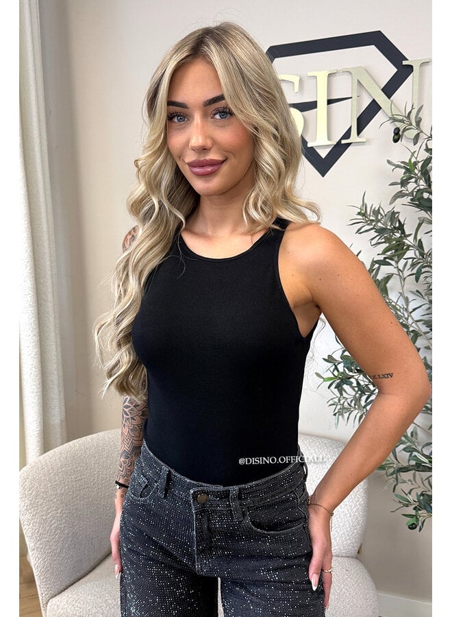 BLACK - 'AVERY BODYSUIT' - SHAPING RACER BODYSUIT