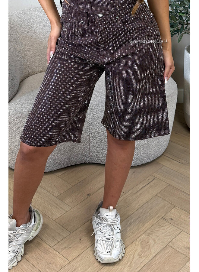 CHOCO - 'CELINA DIAMONDS JORT' - EXCLUSIVE STRETCH BERMUDA SHORTS