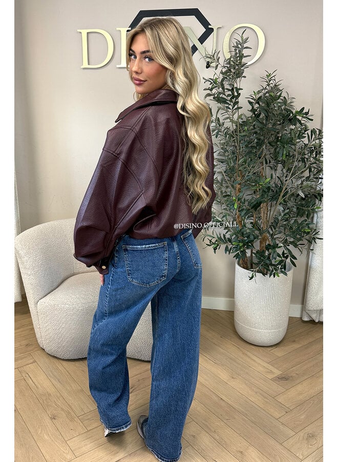 CHERRY - 'ALAYA JACKET' - PREMIUM QUALITY CROPPED LEATHER JACKET