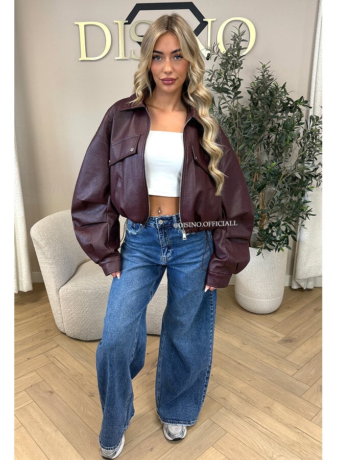 CHERRY - 'ALAYA JACKET' - PREMIUM QUALITY CROPPED LEATHER JACKET