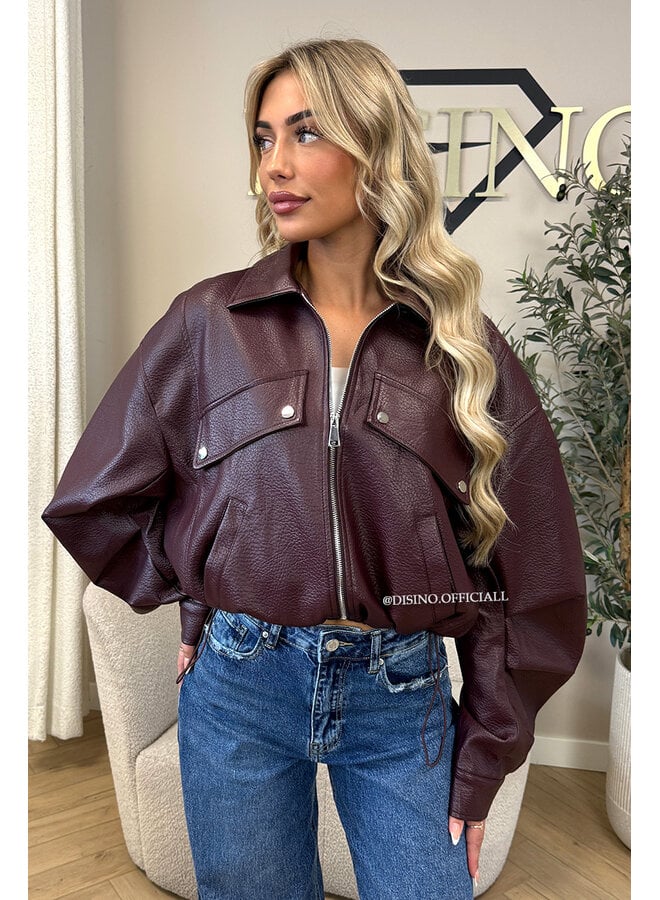 CHERRY - 'ALAYA JACKET' - PREMIUM QUALITY CROPPED LEATHER JACKET