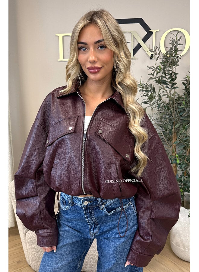 CHERRY - 'ALAYA JACKET' - PREMIUM QUALITY CROPPED LEATHER JACKET