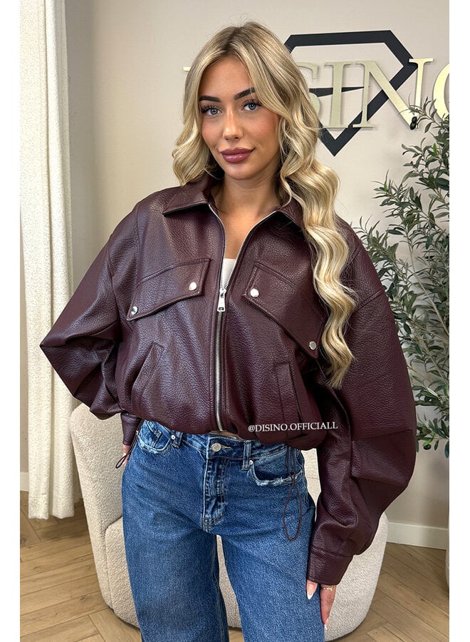 CHERRY - 'ALAYA JACKET' - PREMIUM QUALITY CROPPED LEATHER JACKET