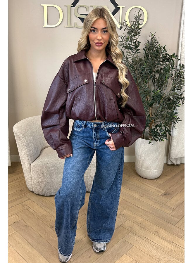 CHERRY - 'ALAYA JACKET' - PREMIUM QUALITY CROPPED LEATHER JACKET