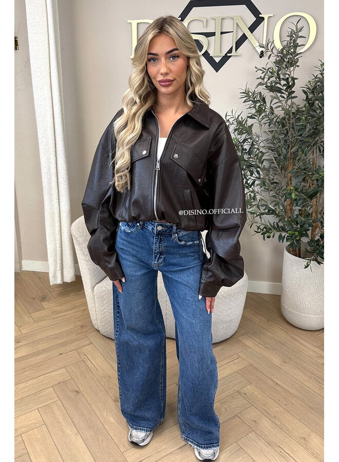 CHOCO - 'ALAYA JACKET' - PREMIUM QUALITY CROPPED LEATHER JACKET
