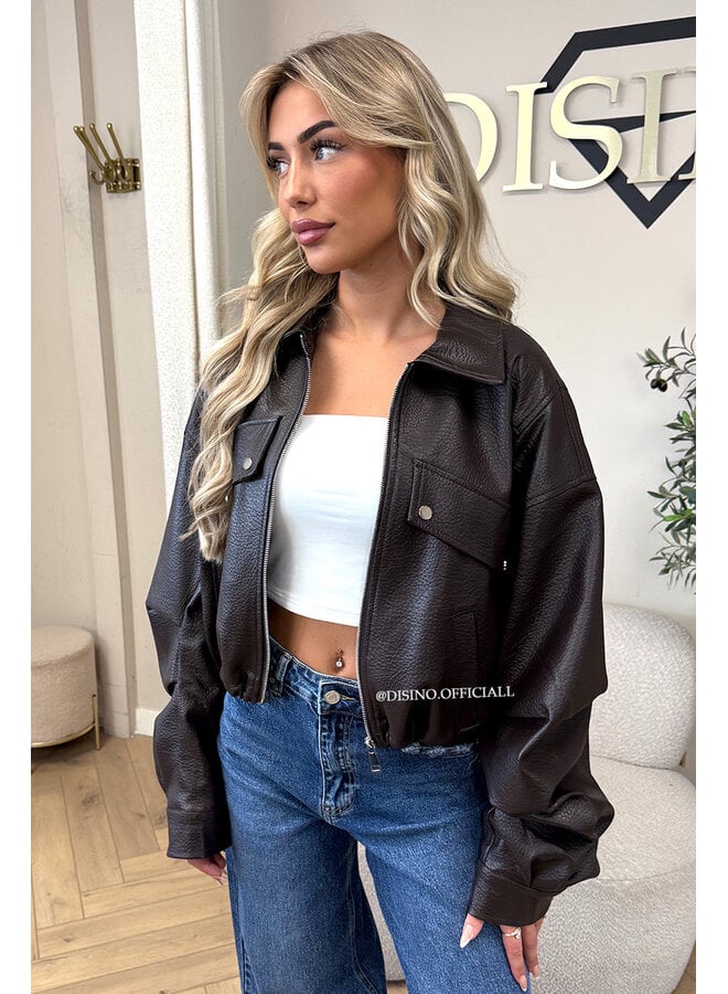 CHOCO - 'ALAYA JACKET' - PREMIUM QUALITY CROPPED LEATHER JACKET