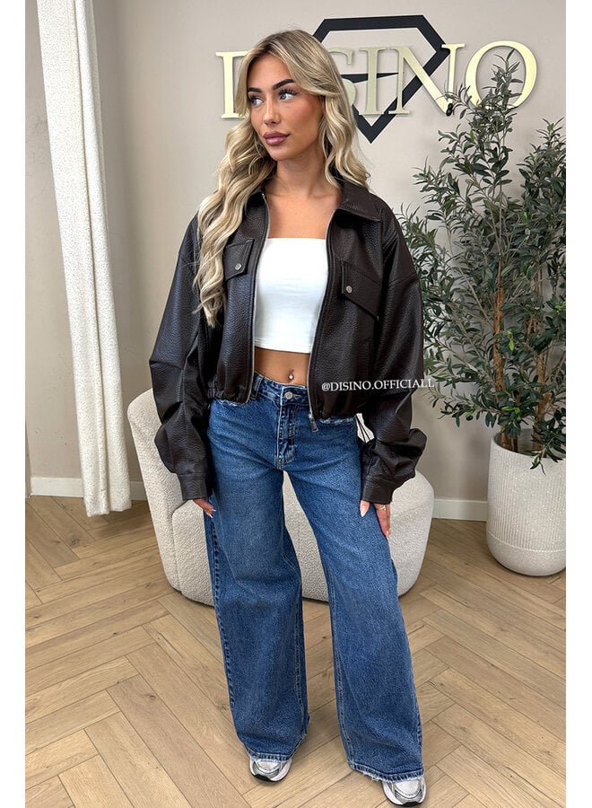 CHOCO - 'ALAYA JACKET' - PREMIUM QUALITY CROPPED LEATHER JACKET