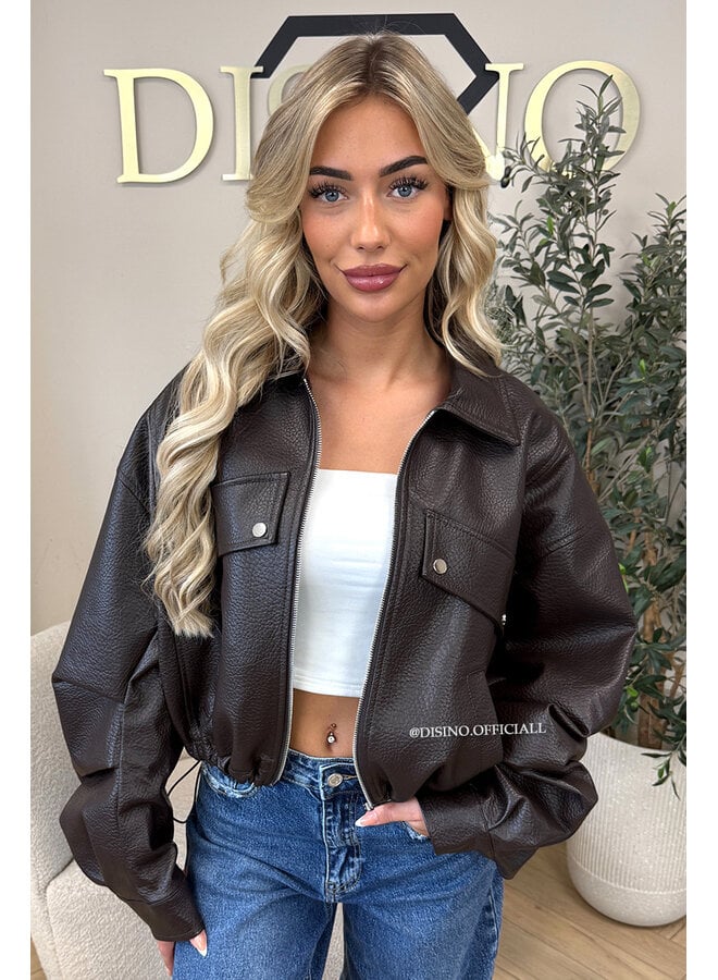 CHOCO - 'ALAYA JACKET' - PREMIUM QUALITY CROPPED LEATHER JACKET