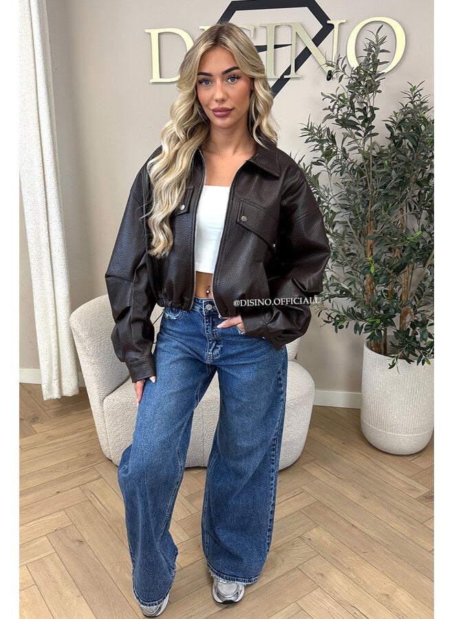 CHOCO - 'ALAYA JACKET' - PREMIUM QUALITY CROPPED LEATHER JACKET