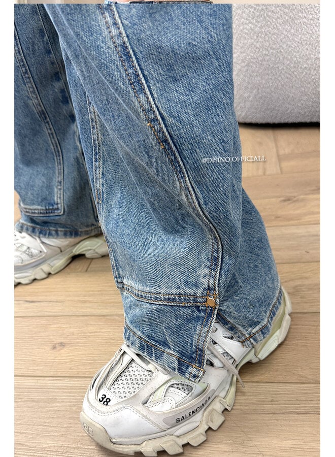VINTAGE BLUE - 'MADISON JEANS' - CARPENTER CARGO JEANS