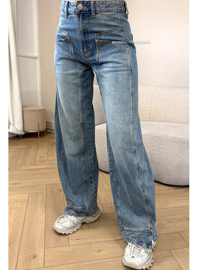 VINTAGE BLUE - 'MADISON JEANS' - CARPENTER CARGO JEANS