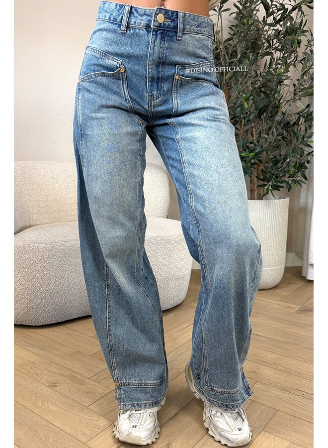 VINTAGE BLUE - 'MADISON JEANS' - CARPENTER CARGO JEANS