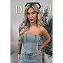 VINTAGE BLUE - 'CELINA TOP' - EXCLUSIVE DIAMONDS ALL OVER DENIM CORSET TOP