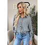 BLACK/WHITE - 'NENA V2 BLOUSE' - CHECKED CROPPED BLOUSE