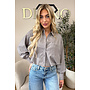 TAUPE - 'NENA V2 BLOUSE' - CHECKED CROPPED BLOUSE