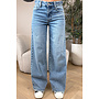 BLUE - 'LEXIE JEANS' - WAIST DETAIL PERFECT STRETCH BAGGY JEANS