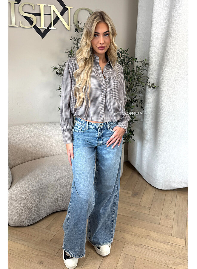 BLUE - 'LEXIE JEANS' - WAIST DETAIL PERFECT STRETCH BAGGY JEANS