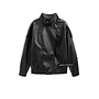 BLACK - 'ZORA JACKET' - PREMIUM OVERSIZED HIGH NECK LEATHER BOMBER JACKET