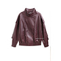 CHERRY - 'ZORA JACKET' - PREMIUM OVERSIZED HIGH NECK LEATHER BOMBER JACKET