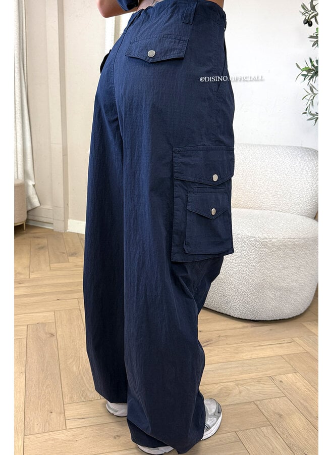 NAVY BLUE - 'ALIX JEANS' - PREMIUM QUALITY PARACHUTE CARGO JEANS