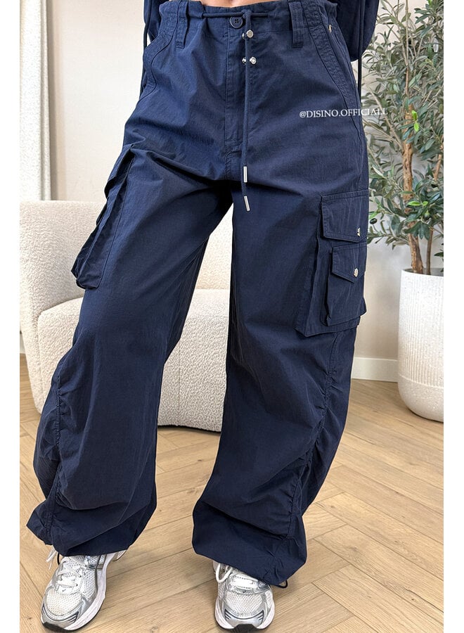 NAVY BLUE - 'ALIX JEANS' - PREMIUM QUALITY PARACHUTE CARGO JEANS