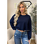 NAVY BLUE - 'ALBA SWEATER' - OVERSIZED CROPPED SWEATER