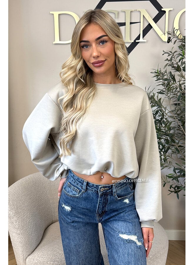SAND - 'ALBA SWEATER' - OVERSIZED CROPPED SWEATER