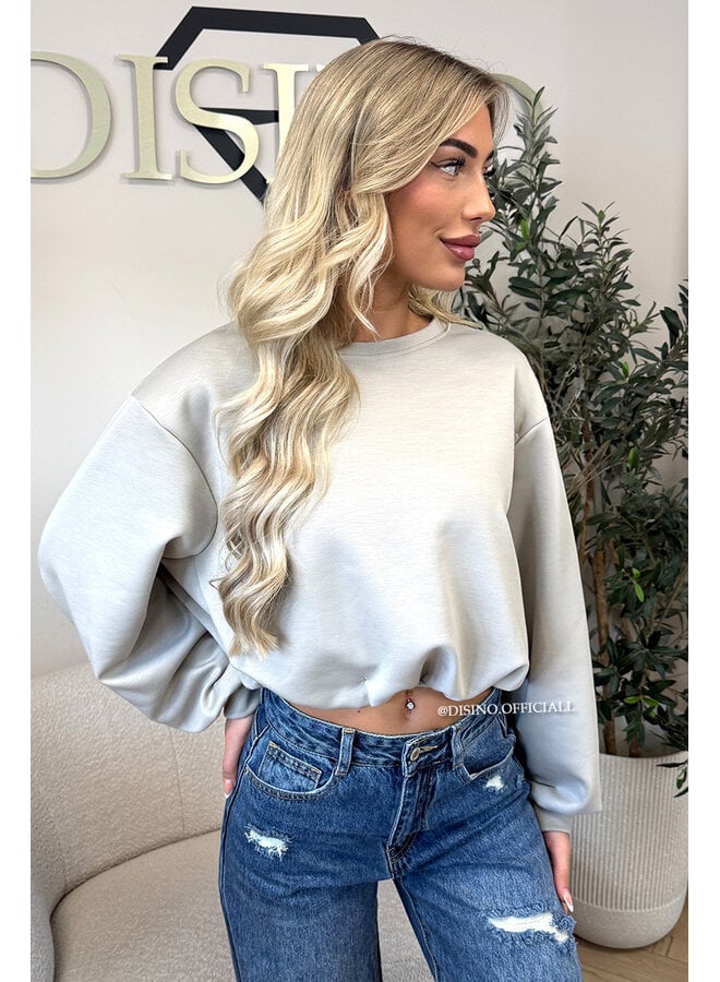 SAND - 'ALBA SWEATER' - OVERSIZED CROPPED SWEATER