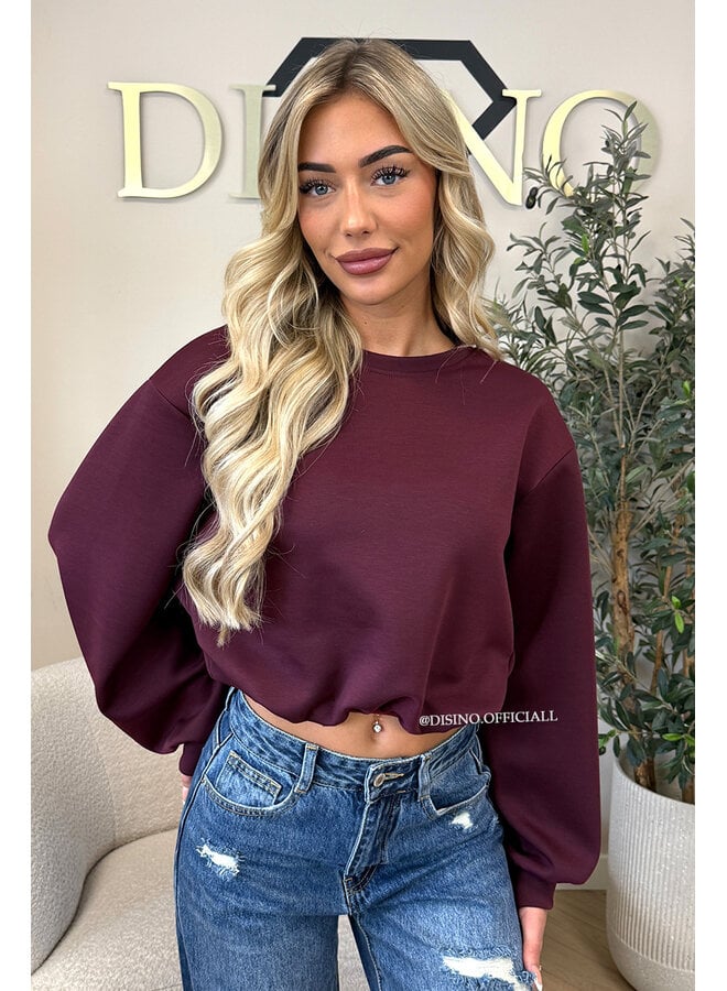 CHERRY - 'ALBA SWEATER' - OVERSIZED CROPPED SWEATER