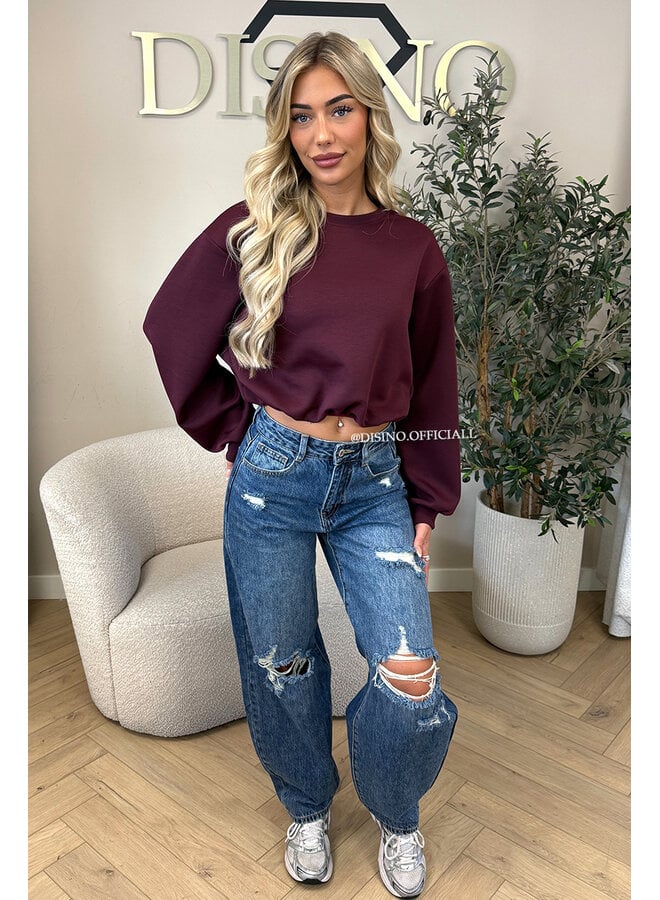 CHERRY - 'ALBA SWEATER' - OVERSIZED CROPPED SWEATER
