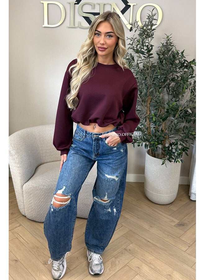 CHERRY - 'ALBA SWEATER' - OVERSIZED CROPPED SWEATER