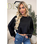 BLACK - 'ALBA SWEATER' - OVERSIZED CROPPED SWEATER