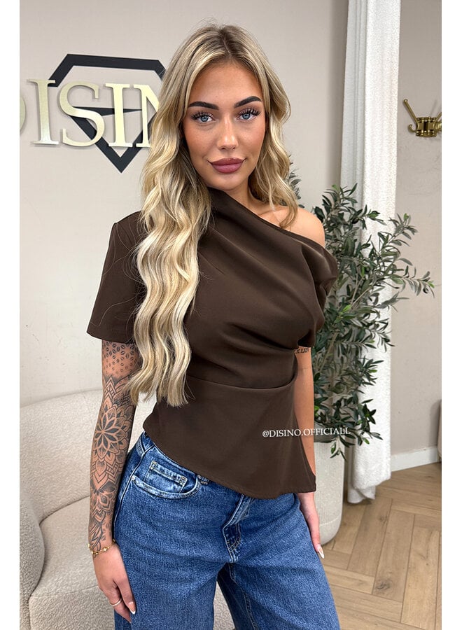 CHOCO - 'BELINDE TOP' - CLASSY OFF SHOULDER DRAPED TOP