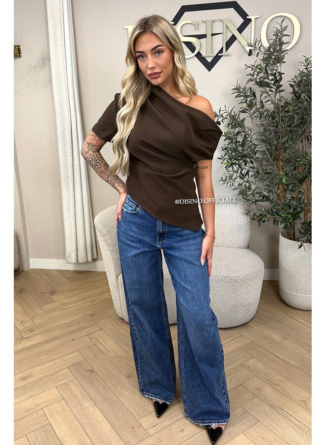 CHOCO - 'BELINDE TOP' - CLASSY OFF SHOULDER DRAPED TOP