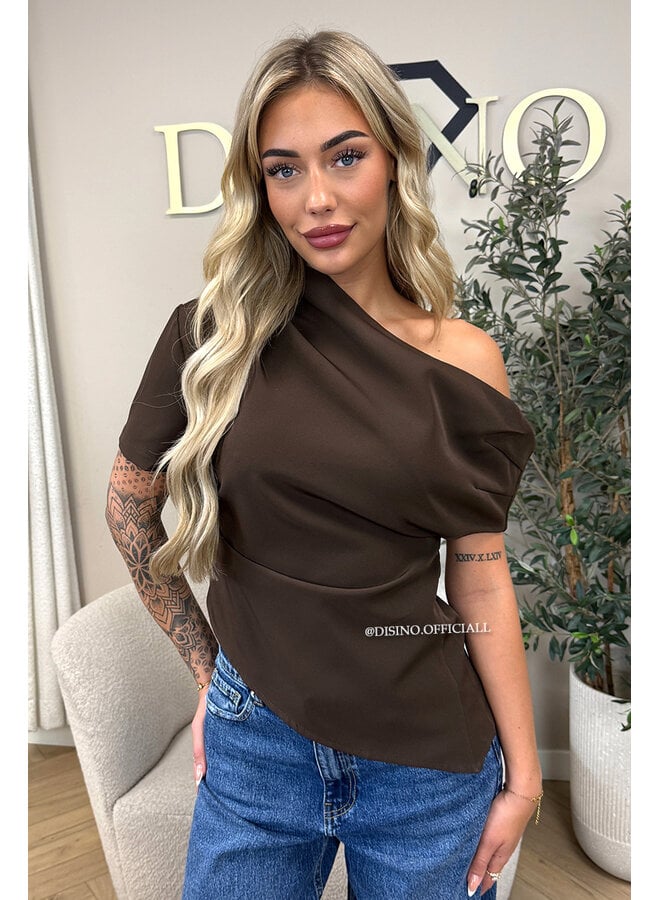 CHOCO - 'BELINDE TOP' - CLASSY OFF SHOULDER DRAPED TOP