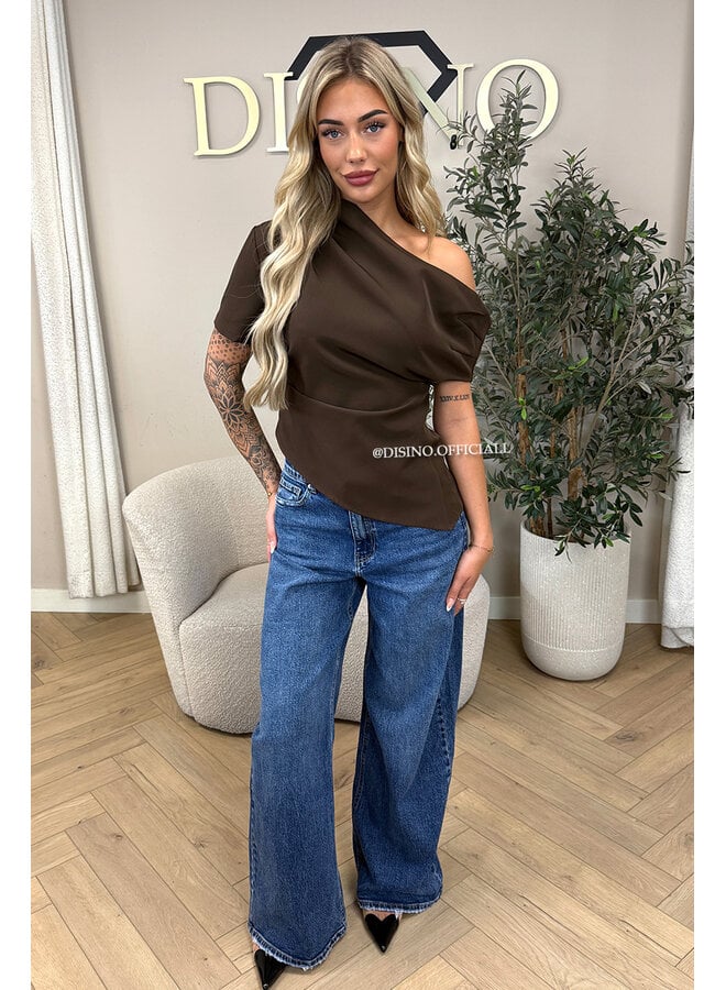 CHOCO - 'BELINDE TOP' - CLASSY OFF SHOULDER DRAPED TOP