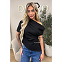 BLACK - 'BELINDE TOP' - CLASSY OFF SHOULDER DRAPED TOP