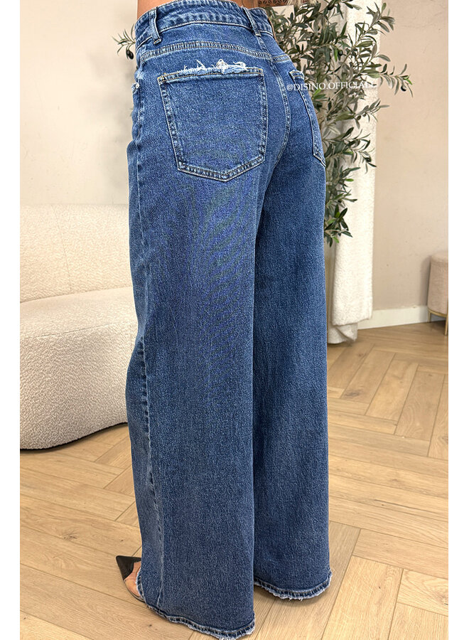 DARK BLUE - 'MANILA JEANS' - BAGGY FIT STRETCH JEANS